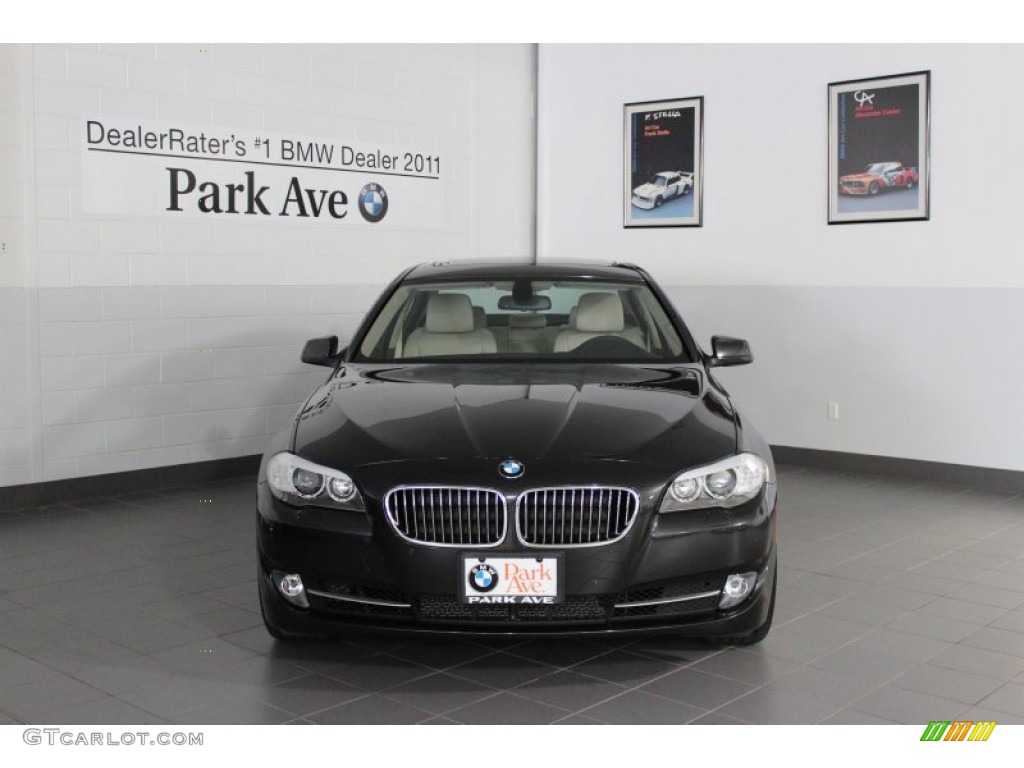 2012 5 Series 550i xDrive Sedan - Dark Graphite Metallic II / Oyster/Black photo #1