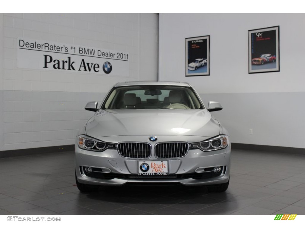 2012 3 Series 328i Sedan - Glacier Silver Metallic / Oyster/Dark Oyster photo #1