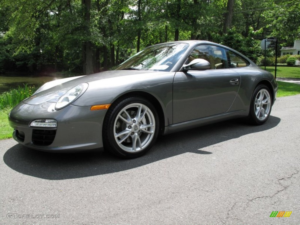 2009 911 Carrera Coupe - Meteor Grey Metallic / Sand Beige photo #1