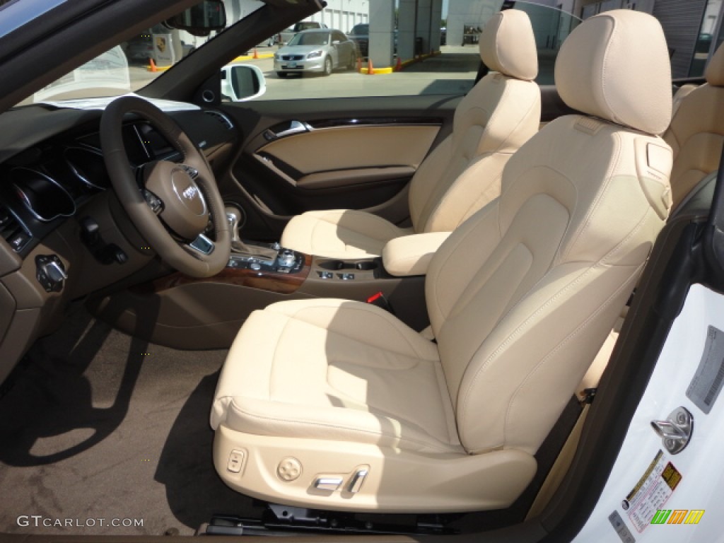 Velvet Beige/Moor Brown Interior 2013 Audi A5 2.0T quattro Cabriolet Photo #66235437