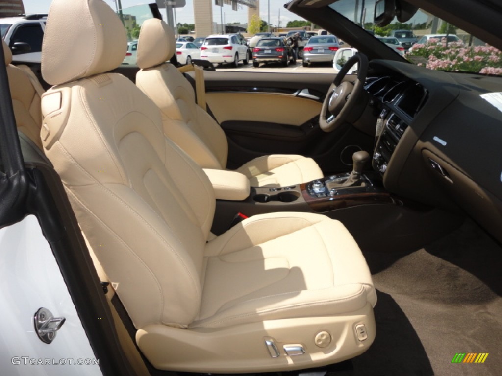 Velvet Beige/Moor Brown Interior 2013 Audi A5 2.0T quattro Cabriolet Photo #66235464