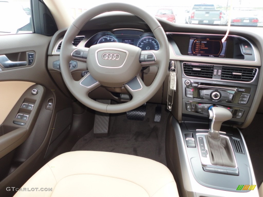 2013 Audi A4 2.0T Sedan Velvet Beige/Moor Brown Dashboard Photo #66236195