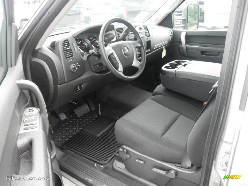 Ebony Interior 2012 GMC Sierra 3500HD SLE Crew Cab 4x4 Photo #66236515