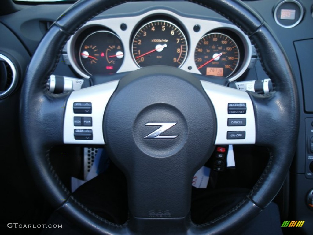 2007 Nissan 350Z Touring Roadster Charcoal Steering Wheel Photo #66236666