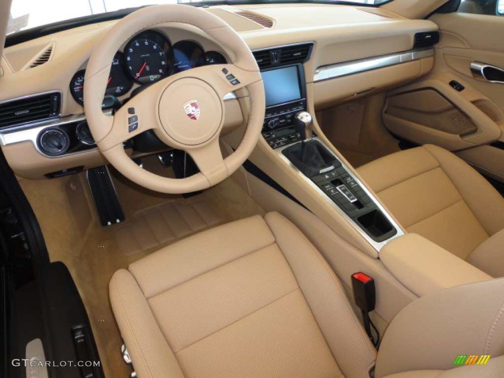 Luxor Beige Interior 2012 Porsche New 911 Carrera Cabriolet Photo #66237089