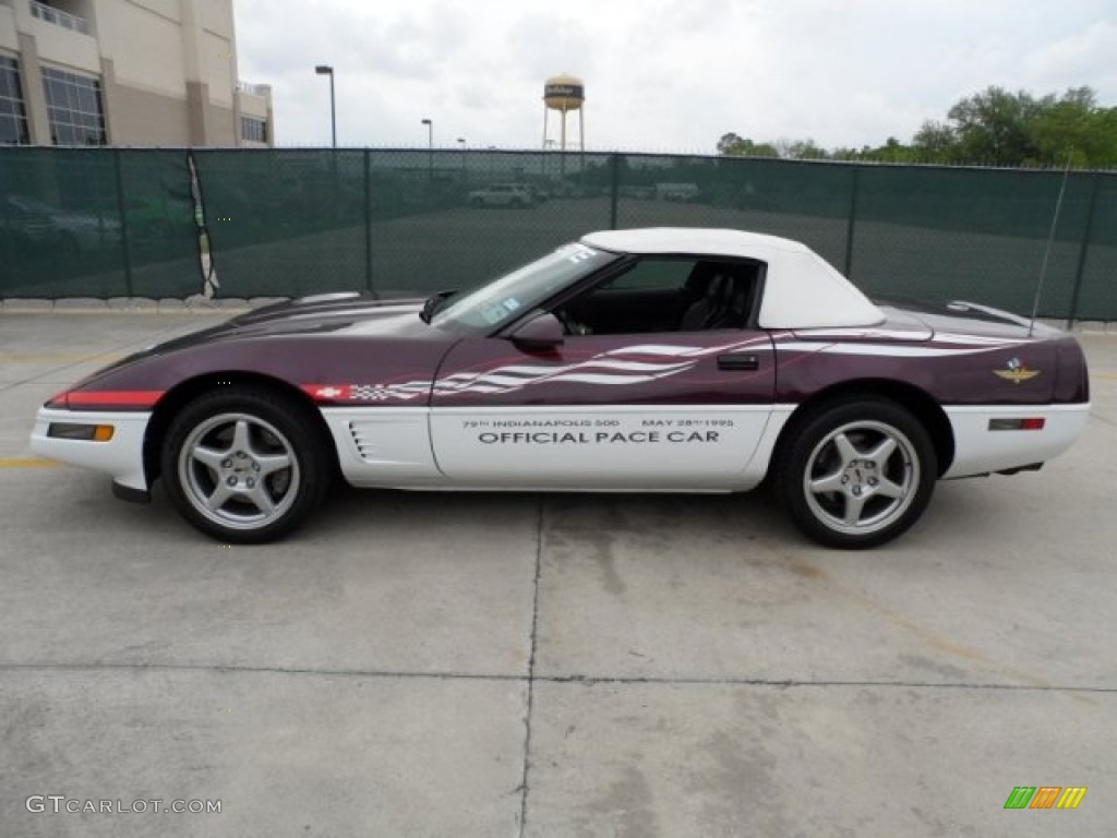1995 Corvette Indianapolis 500 Pace Car Convertible - Dark Purple Metallic/Arctic White / Black/Purple photo #6
