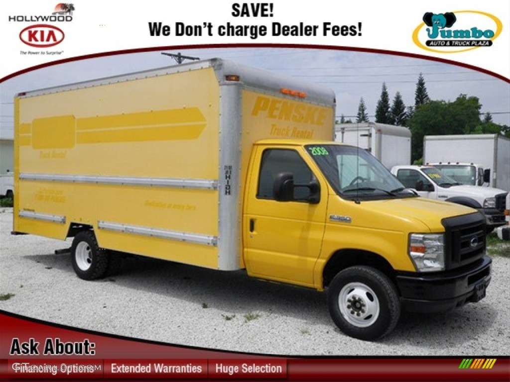 2008 E Series Cutaway E350 Commercial Moving Truck - Yellow / Medium Flint photo #1