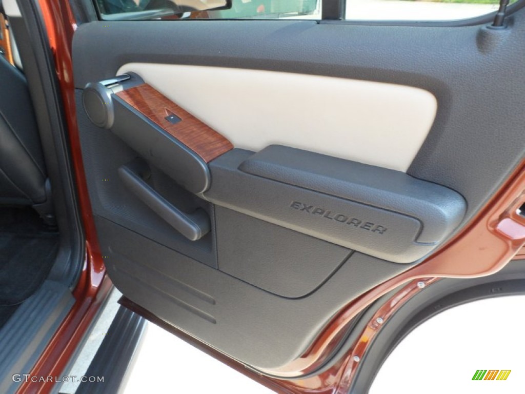 2010 Ford Explorer Eddie Bauer Black/Camel Door Panel Photo #66244818