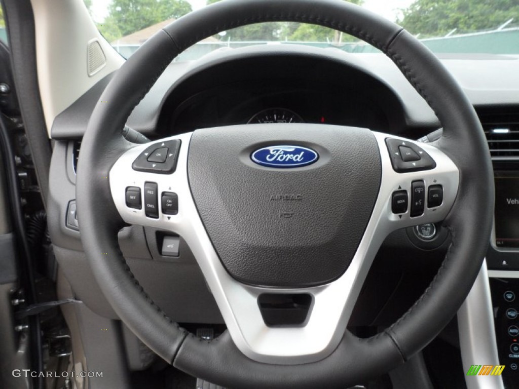 2013 Ford Edge Limited EcoBoost Charcoal Black Steering Wheel Photo #66246805