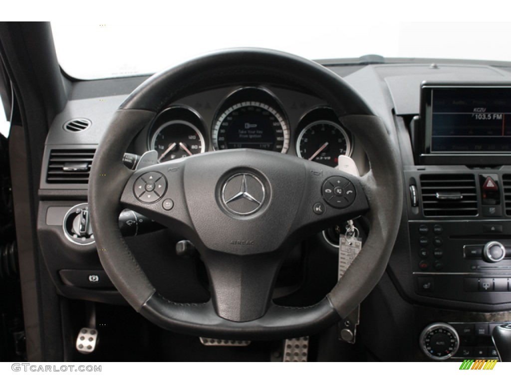 2009 Mercedes-Benz C 63 AMG Black AMG Premium Leather Steering Wheel Photo #66248539