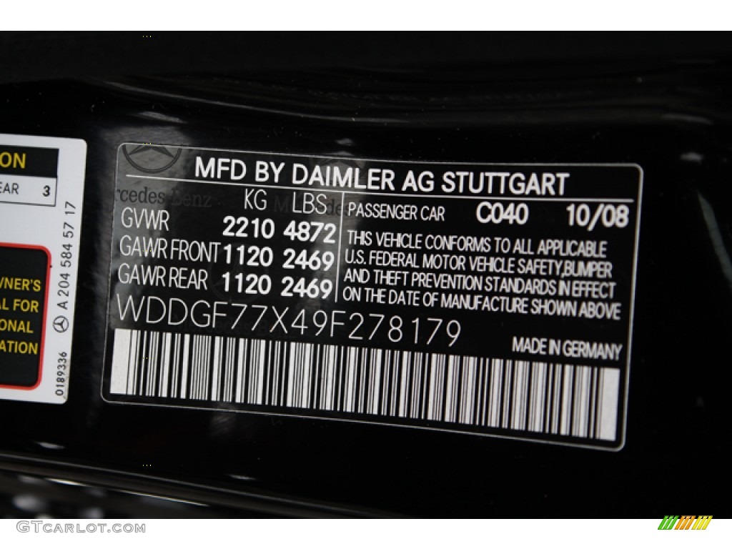 2009 C Color Code 040 for Black Photo #66248747