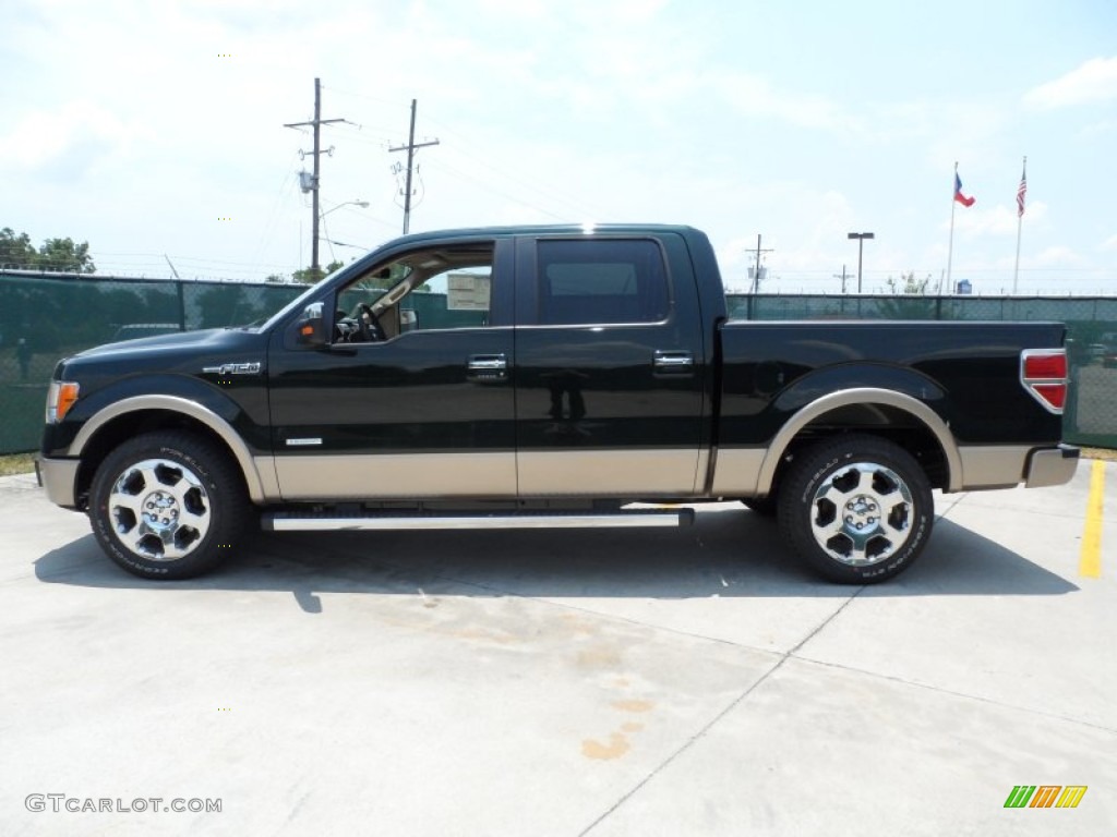 Green Gem Metallic 2012 Ford F150 Lariat SuperCrew Exterior Photo #66249158