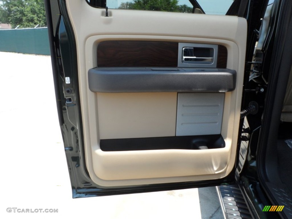 2012 Ford F150 Lariat SuperCrew Pale Adobe Door Panel Photo #66249305