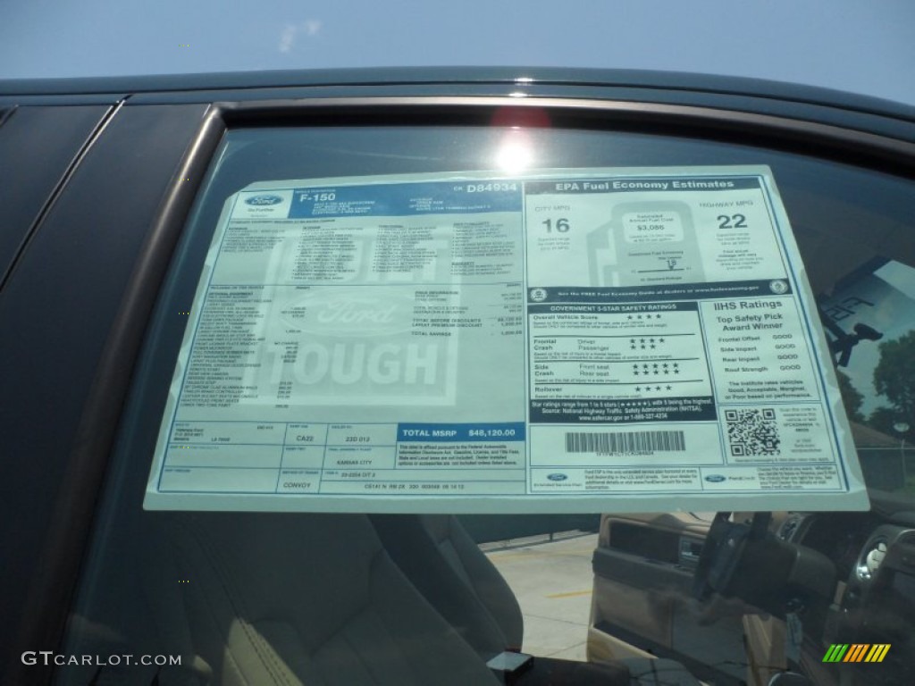 2012 Ford F150 Lariat SuperCrew Window Sticker Photo #66249506
