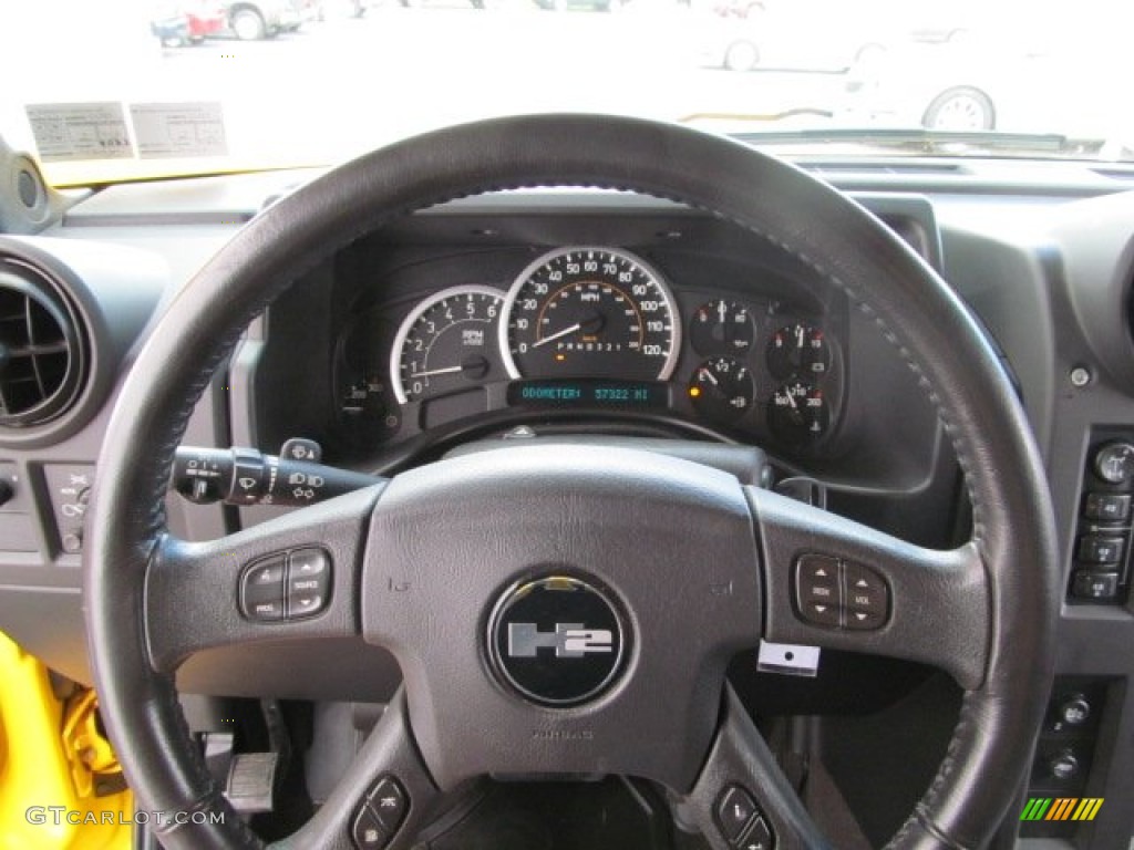 2006 Hummer H2 SUV Ebony Steering Wheel Photo #66250160
