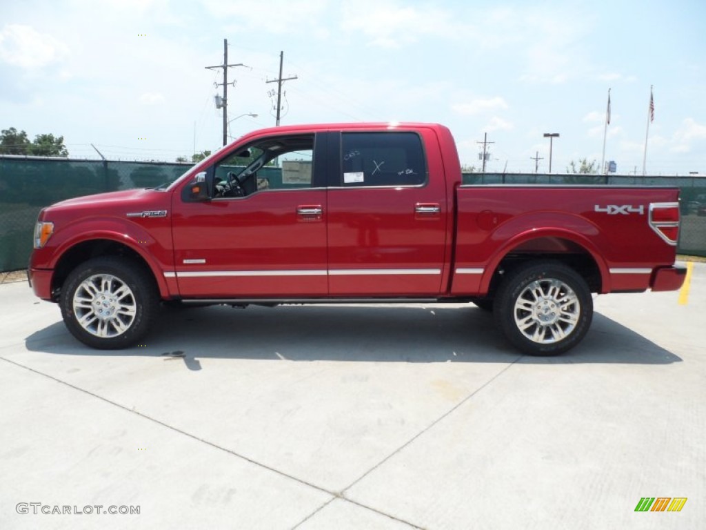 Red Candy Metallic 2012 Ford F150 Platinum SuperCrew 4x4 Exterior Photo #66250574