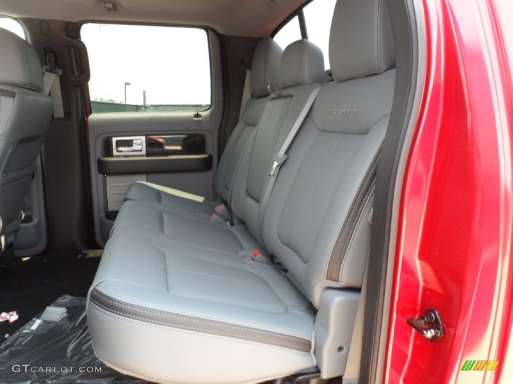 Platinum Steel Gray/Black Leather Interior 2012 Ford F150 Platinum SuperCrew 4x4 Photo #66250748