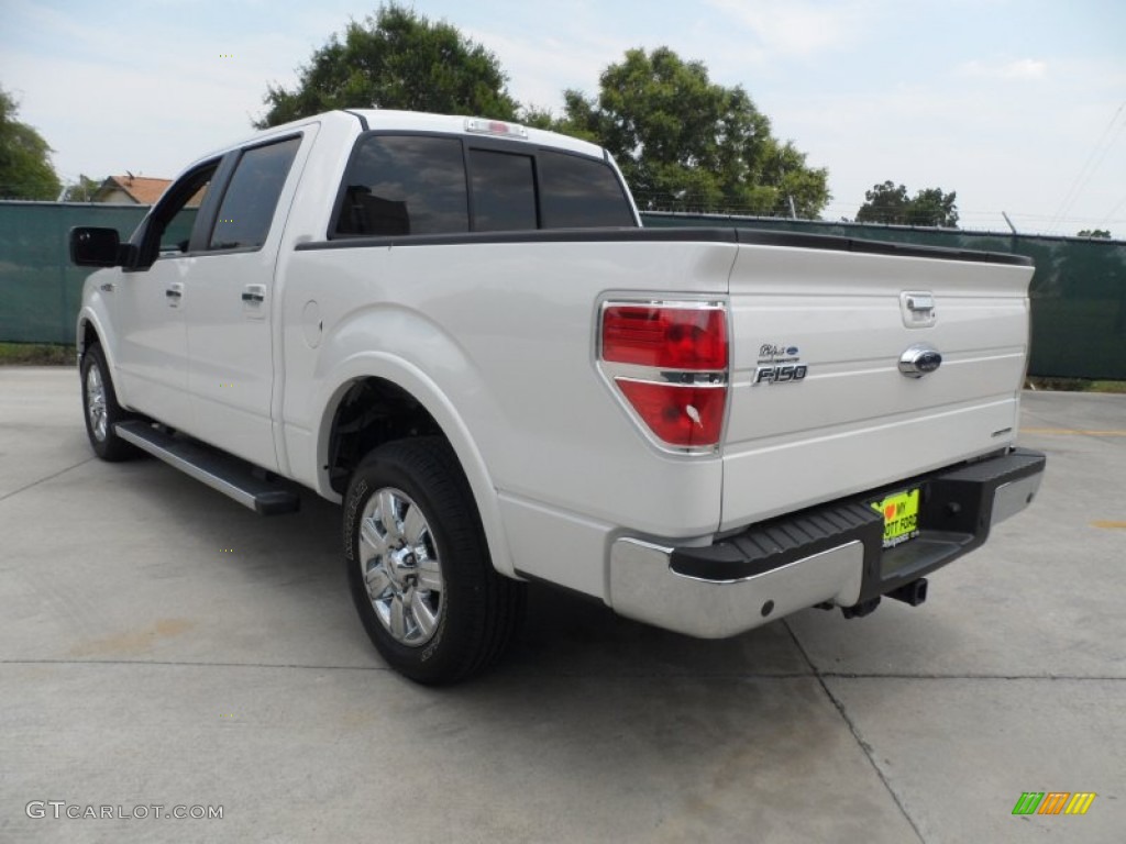 2012 F150 Lariat SuperCrew - White Platinum Metallic Tri-Coat / Black photo #5