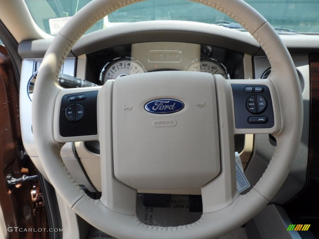 2012 Ford Expedition XLT Camel Steering Wheel Photo #66252378