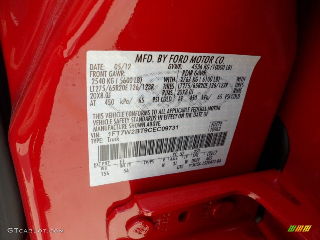 2012 F250 Super Duty Lariat Crew Cab 4x4 - Vermillion Red / Adobe photo #41