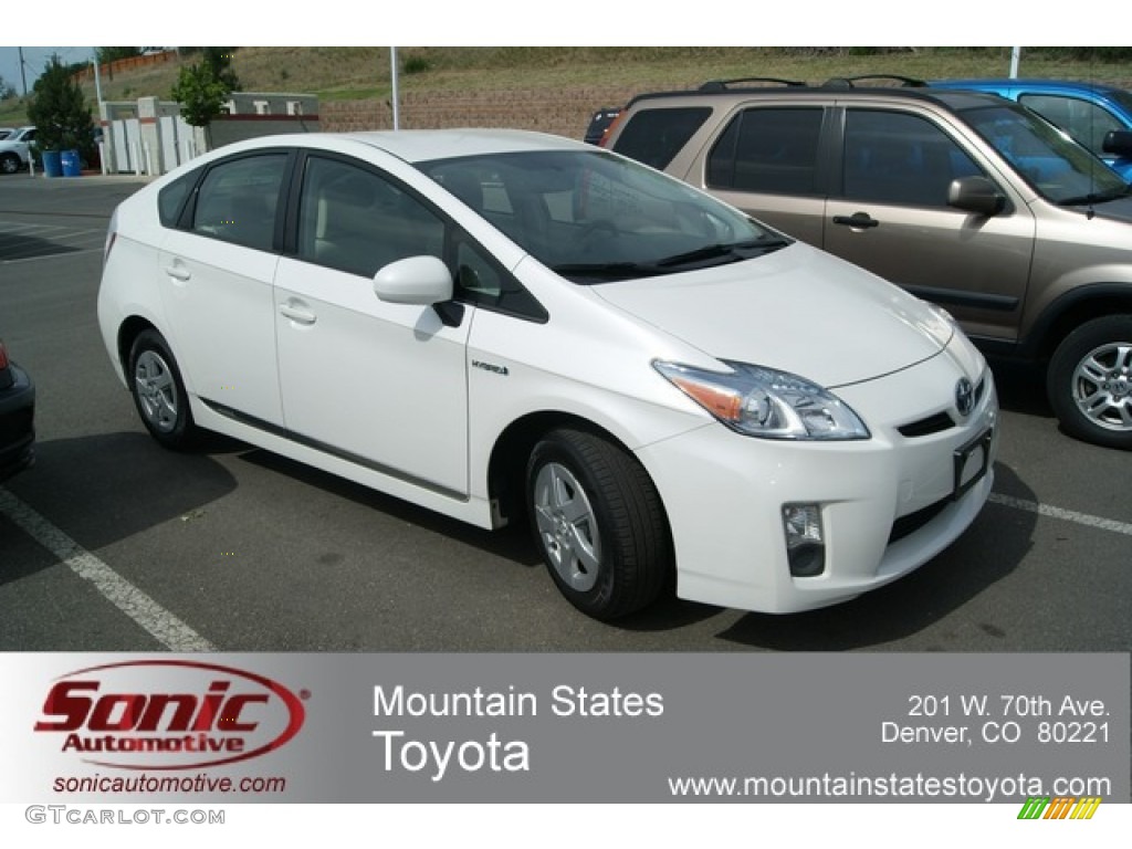 2010 Prius Hybrid II - Blizzard White Pearl / Dark Gray photo #1