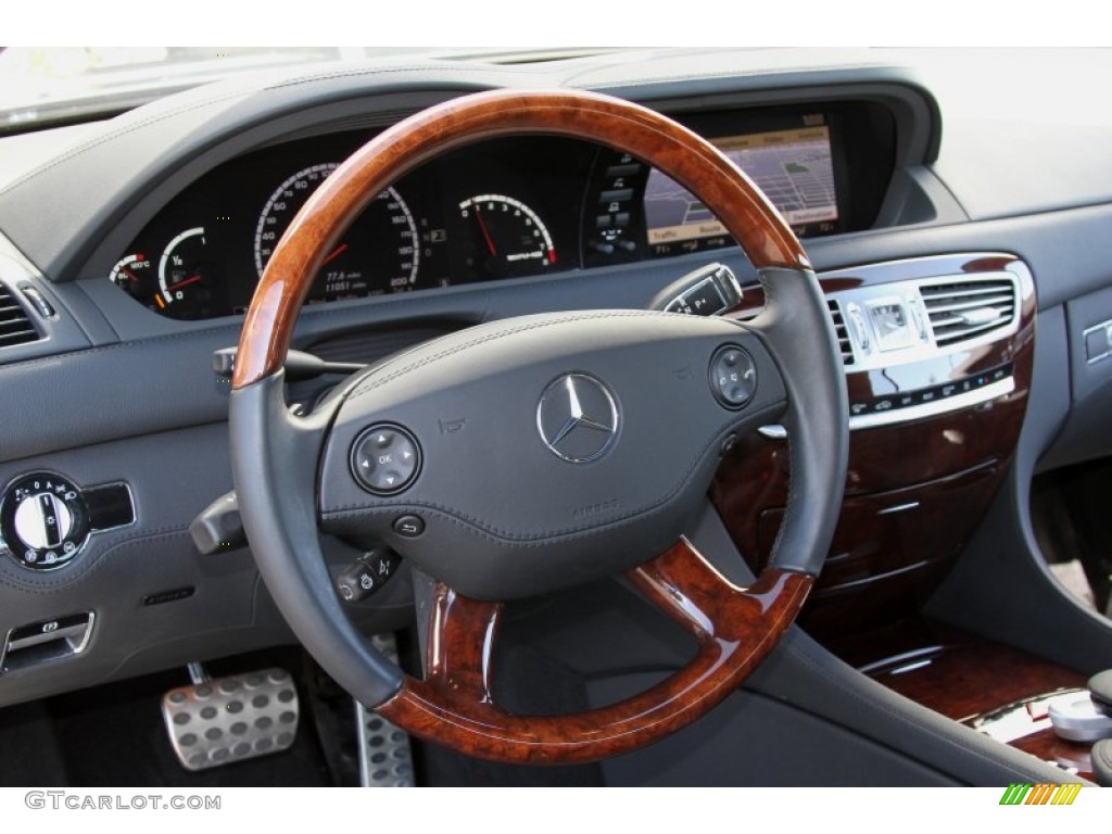 2009 Mercedes-Benz CL 63 AMG Black Steering Wheel Photo #66254706