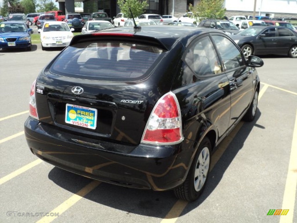 2008 Accent GS Coupe - Ebony Black / Black photo #2