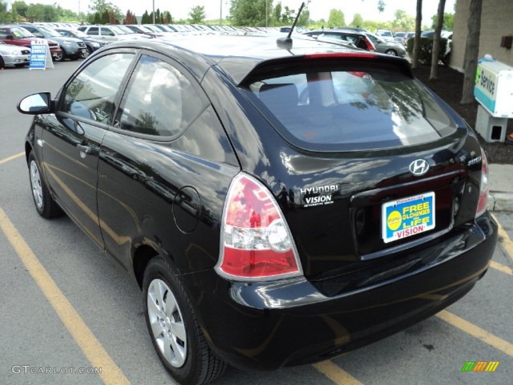 2008 Accent GS Coupe - Ebony Black / Black photo #16