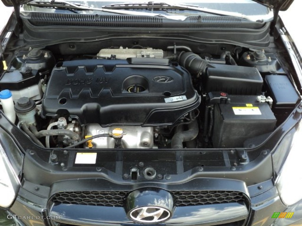 2008 Accent GS Coupe - Ebony Black / Black photo #26