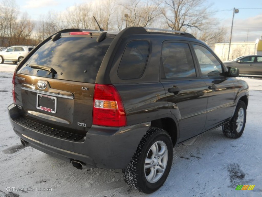 2008 Sportage LX V6 4x4 - Smokey Brown Metallic / Beige photo #2