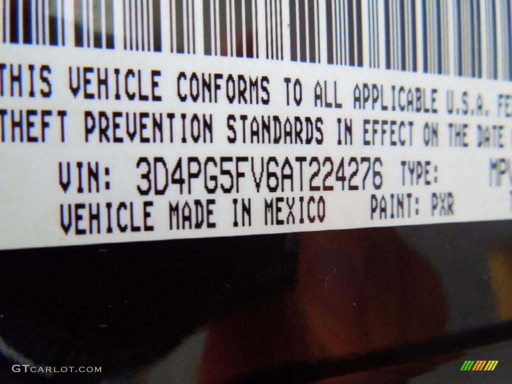 2010 Dodge Journey SXT Color Code Photos