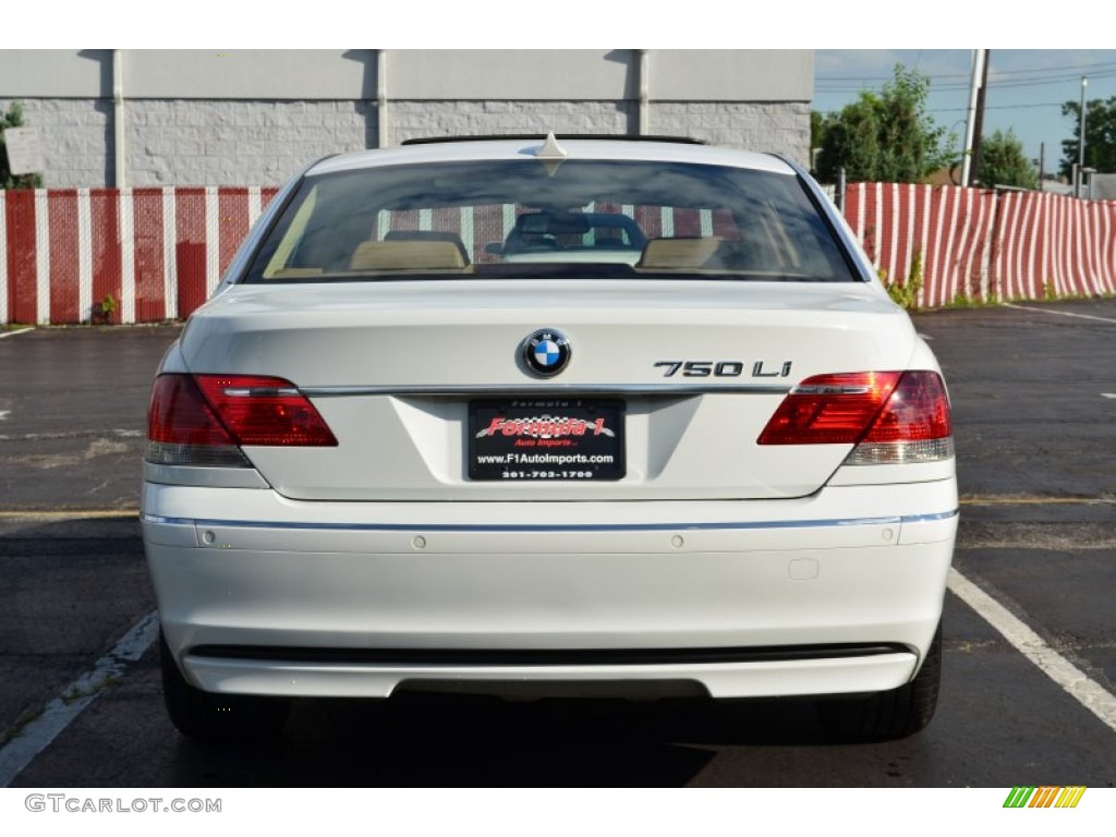 2008 7 Series 750Li Sedan - Alpine White / Natural Brown photo #5