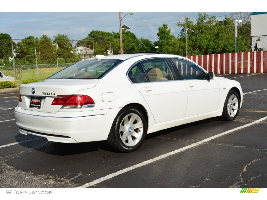 2008 7 Series 750Li Sedan - Alpine White / Natural Brown photo #6