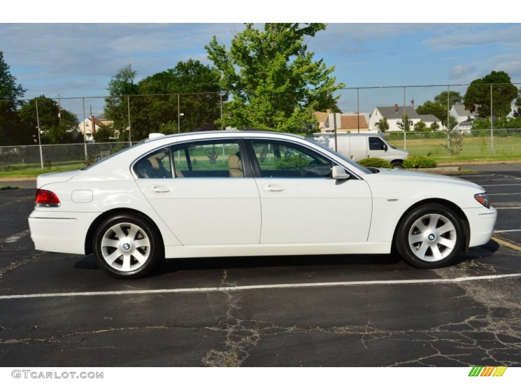 2008 7 Series 750Li Sedan - Alpine White / Natural Brown photo #7