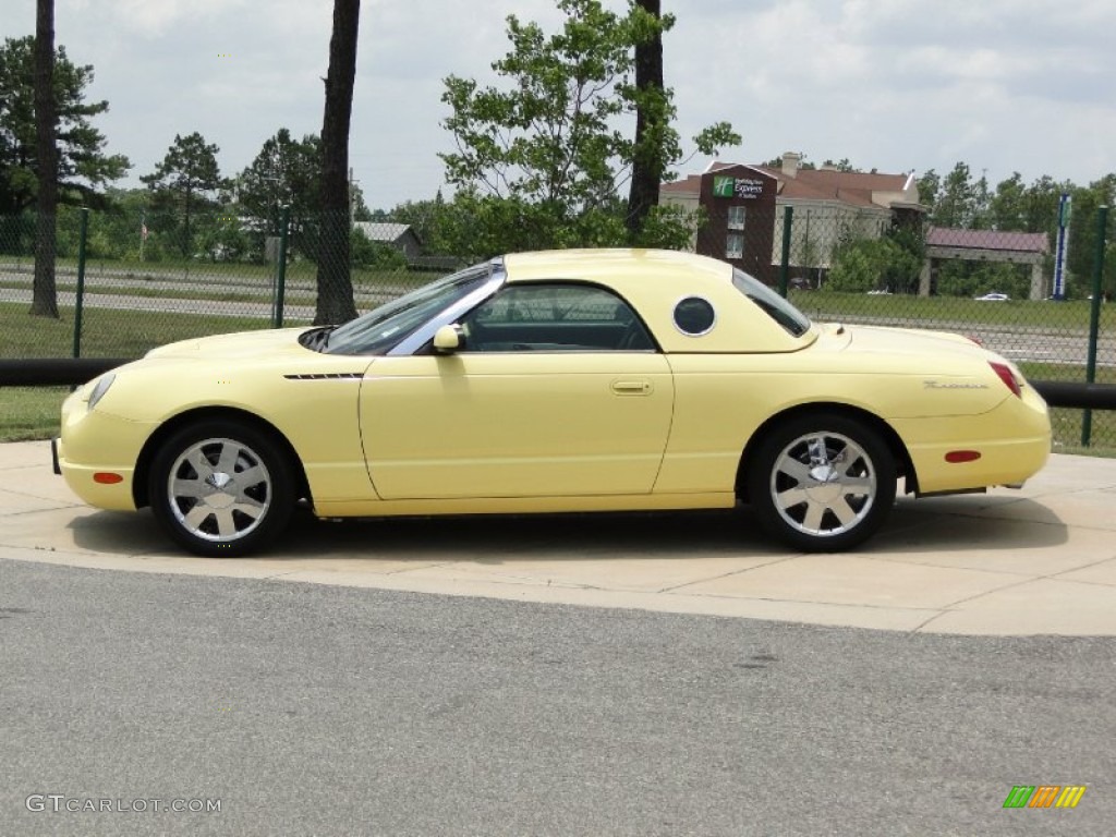 Inspiration Yellow 2002 Ford Thunderbird Premium Roadster Exterior Photo #66265521