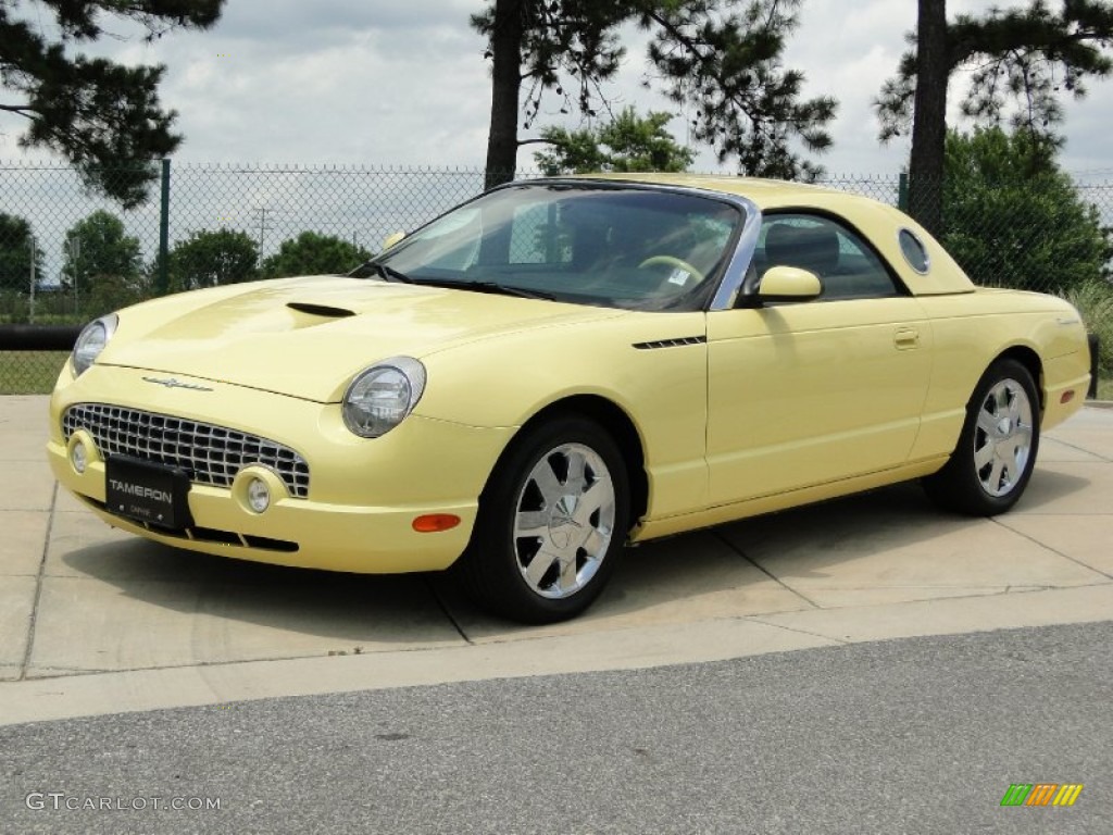 2002 Thunderbird Premium Roadster - Inspiration Yellow / Inspiration Yellow photo #10