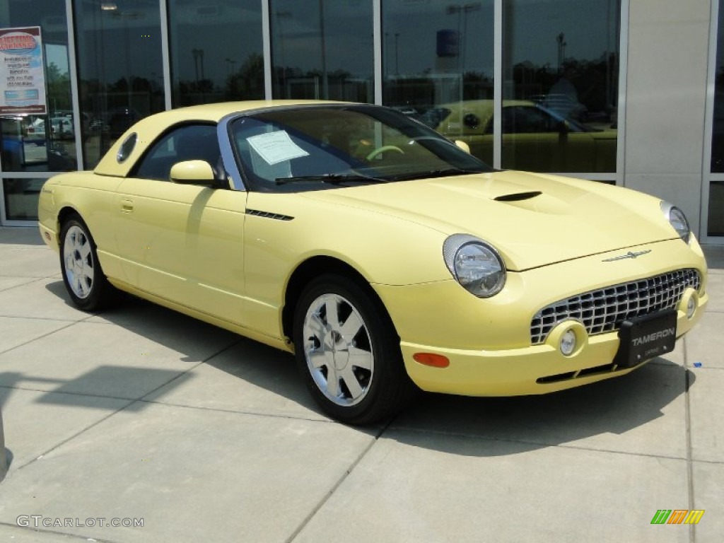 2002 Thunderbird Premium Roadster - Inspiration Yellow / Inspiration Yellow photo #30