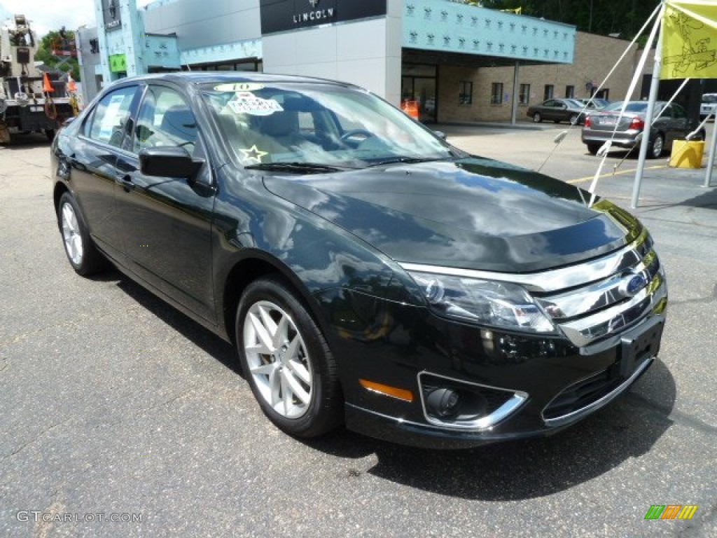 2010 Fusion SEL V6 AWD - Atlantis Green Metallic / Camel photo #5