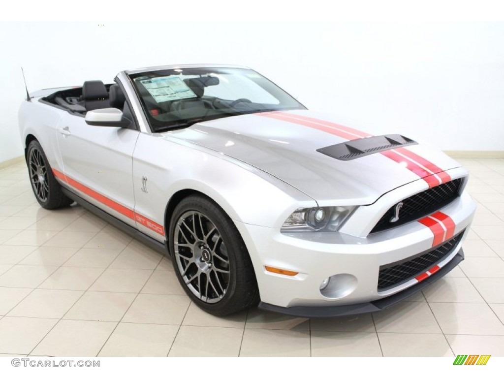 2012 Mustang Shelby GT500 SVT Performance Package Convertible - Ingot Silver Metallic / Charcoal Black/Red photo #1