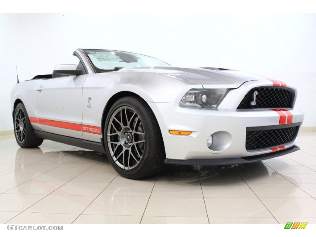 Ingot Silver Metallic 2012 Ford Mustang Shelby GT500 SVT Performance Package Convertible Exterior Photo #66270775