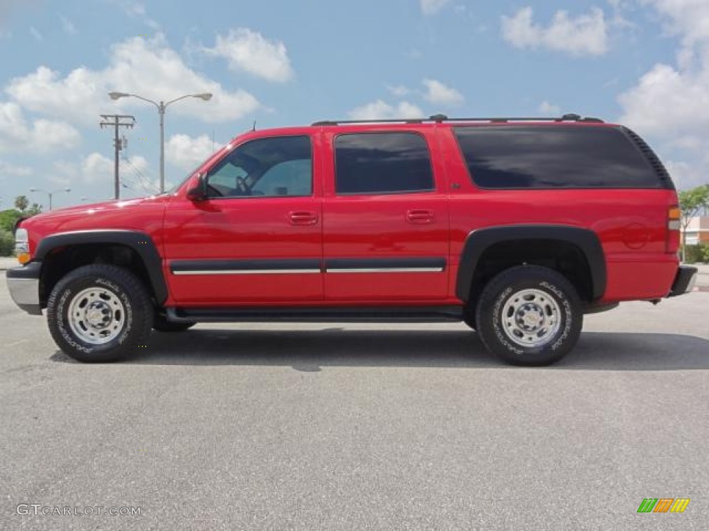 2002 Suburban 2500 LS - Victory Red / Graphite/Medium Gray photo #6