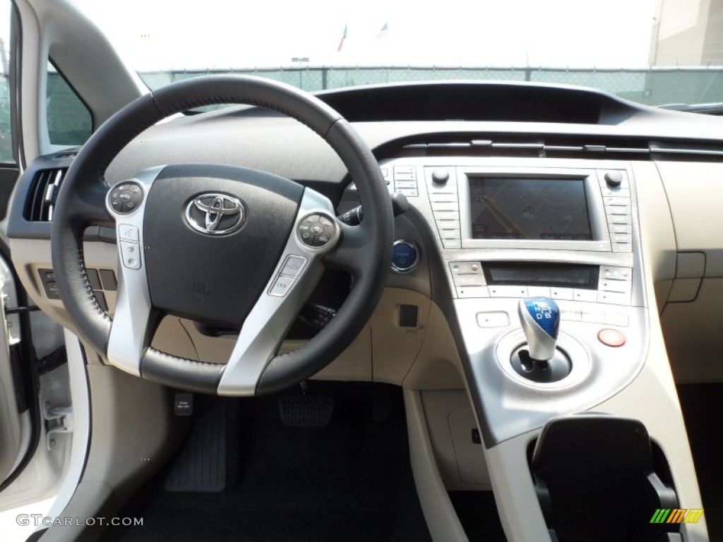 2012 Toyota Prius 3rd Gen Five Hybrid Bisque Dashboard Photo #66279606
