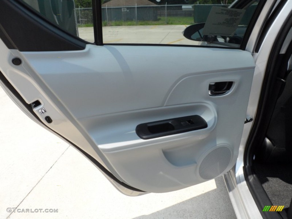 2012 Toyota Prius c Hybrid Two Light Blue Gray/Black Door Panel Photo #66279798
