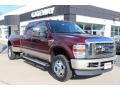 2009 Royal Red Metallic Ford F350 Super Duty King Ranch Crew Cab 4x4 Dually  photo #3