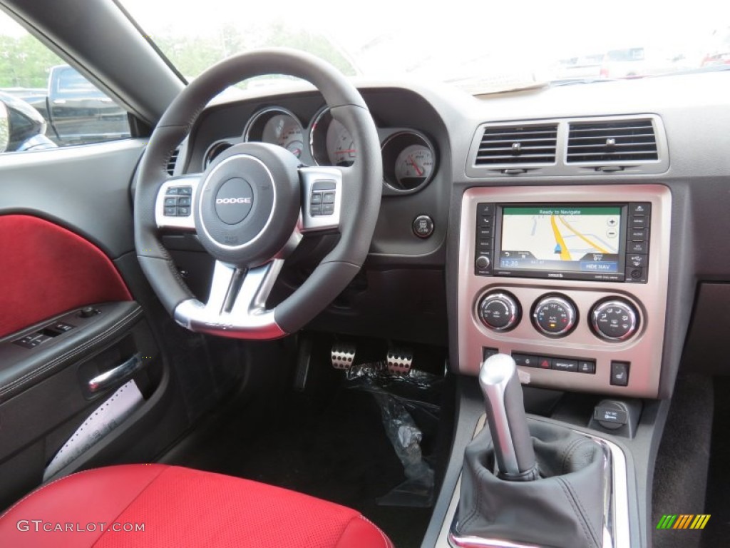 2012 Dodge Challenger SRT8 392 Dark Slate Gray/Radar Red Dashboard Photo #66282540