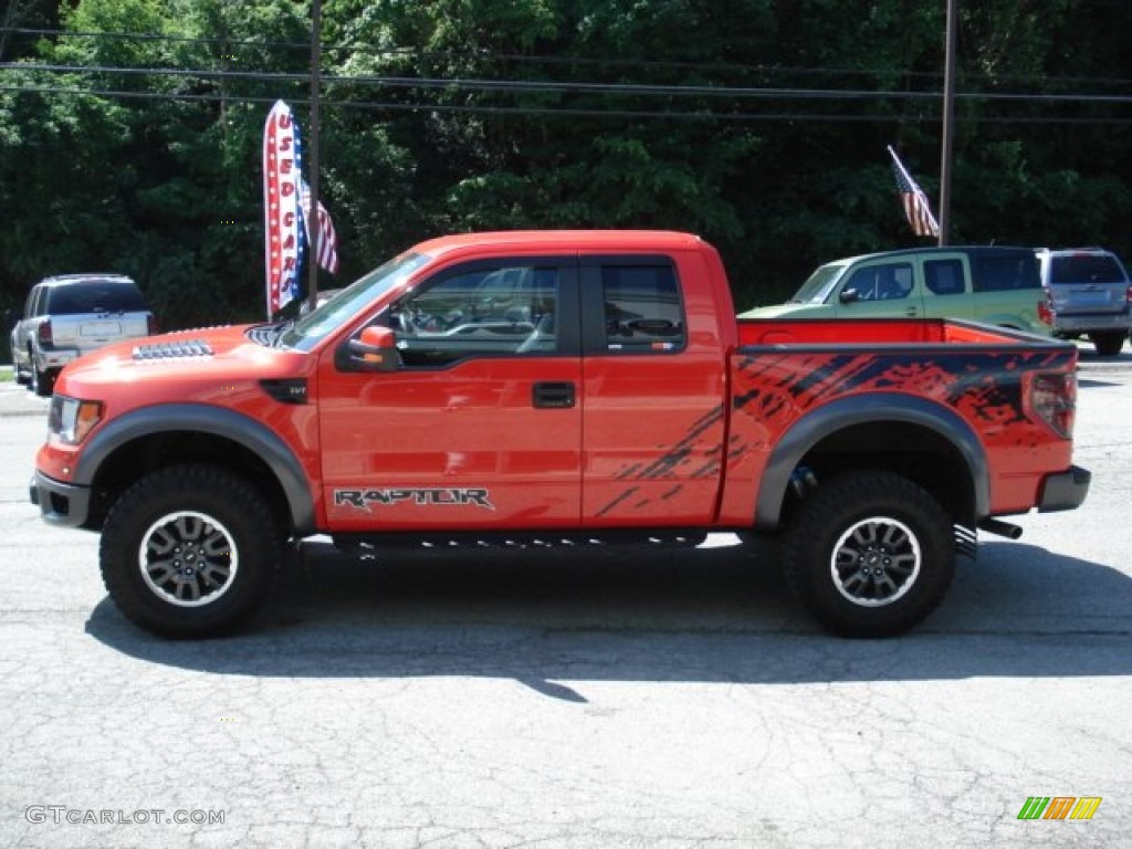 2010 F150 SVT Raptor SuperCab 4x4 - Molten Orange Tri Coat / Raptor Black photo #5