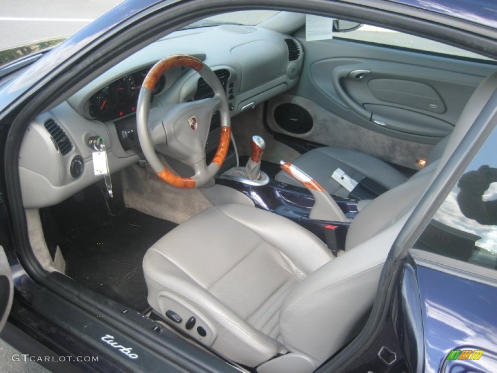 Graphite Grey Interior 2002 Porsche 911 Turbo Coupe Photo #66285813