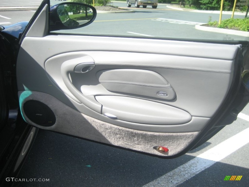 2002 Porsche 911 Turbo Coupe Graphite Grey Door Panel Photo #66285966