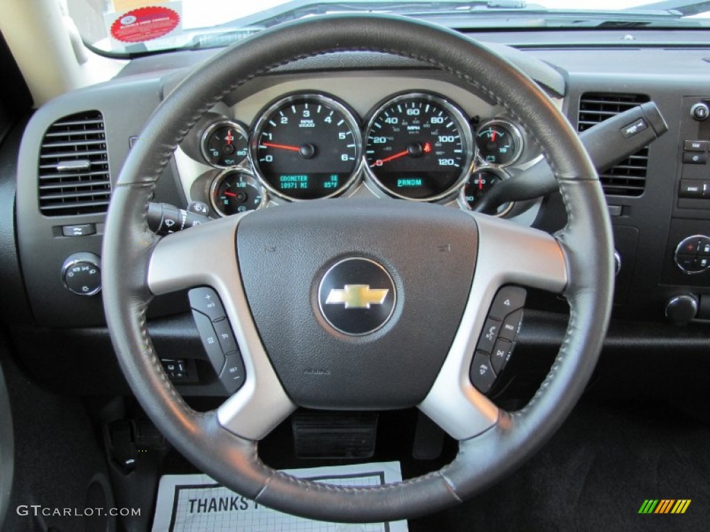 2011 Chevrolet Silverado 1500 LT Crew Cab 4x4 Ebony Steering Wheel Photo #66289893