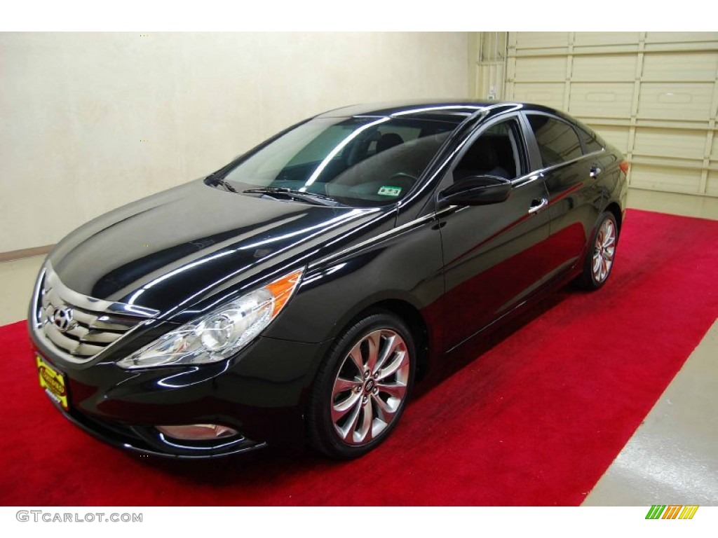 2011 Sonata SE - Midnight Black / Black photo #3